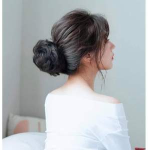 [ hàng hót năm nay ] tóc giả nữ búi cột búi rối tóc giả cho người trung niên tóc búi giả