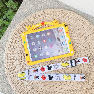 Cute Cartoon Tablet Cases for Huawei & Samsung Tablets: Portable Handle Silicone Cover & Anti-Drop Stand Case