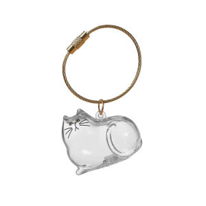 Keychain Set Cat Hair Storage Box Organizer Pendant Keychain and ID Keychain Aesthetic Accessory