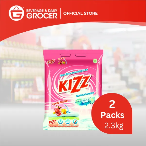 Kizz 99% Antibacterial Detergent Powder (Floral) (2 x 2.3kg) 2 Packs ...