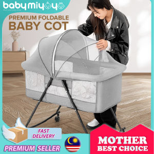 Obaby Paris OB026 Premium Foldable Baby Cot Adjustable Height Adjustable Angel Multi-function Rocking Cradle Baby Crib Portable Baby Cot Multifunctional Cradle Foldable Cradle