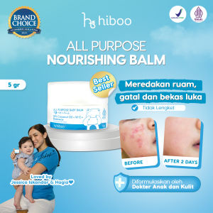 [HIBOO X JEDAR HAGIA] hiboo All Purpose Baby Balm 5g Travel Size with 10% Coconut Oil Vit E Beeswax - Natural Nourishing Calming Moisturizer - Balsem Salep Anak Bayi Ruam Popok Skincare A22