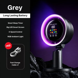 ✅SG Ready Stocks✅JOMO Smart Desk Fan 100 Speed Quiet Oscillating LED USB Fan 360 Cooling Air Circulator