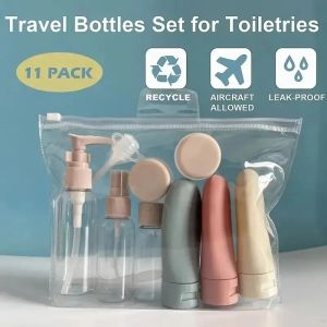 11pcs Travel Bottle Set for Toiletries Travel Liquid Container Portable Tool Approved Travel Size Refillable Spray Lotion Shampoo