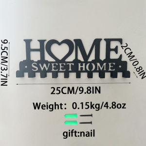 Metal Iron HOME Key Hook Punch-free Storage Rack Creative Love Home Wall-mounted Coat Rack