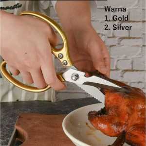 [GUNTING PREMIUM ]Gunting Dapur JAPAN SK5 Tajam Kuat Tebal Stainless Steel Kitchen Shear Serbaguna