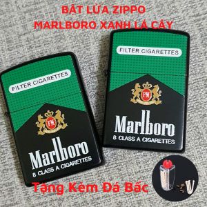 Bật Lửa Zippo MARB0R0 Xanh Lá Sơn Tĩnh Điện ( Tặng Đá Bấc ) Hột Quẹt Xăng Đá