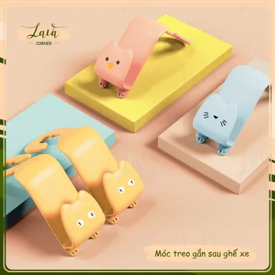 Set 2 Móc Treo Đồ Gắn Sau Ghế Xe Hơi Hình Mèo Đa Năng
