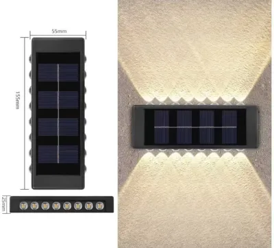 [ BorongPro ] LED Solar Wall Lamp Waterproof Solar Led Light Courtyard Street Landscape Garden Decoration Wall Lamp