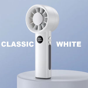 Mini Portable Hand Fan Rechargeable – Adjustable High-Speed Turbo Cooling Fan with Digital Display for Travel and Daily Use