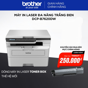Máy in laser đa năng trắng đen DCP-B7620DW ( Chức Năng: In 2 mặt tự động Scan Copy Wifi) - Hàng chính Hãng Brother