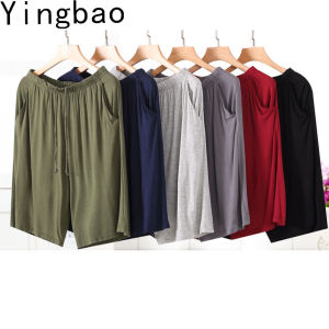 Yingbao L-8XL Casual Sport Gym Men Sleep Shorts Elastic Waist Summer Modal Cotton Loose Shorts with Pockets Plus Size Short Pants Home wear