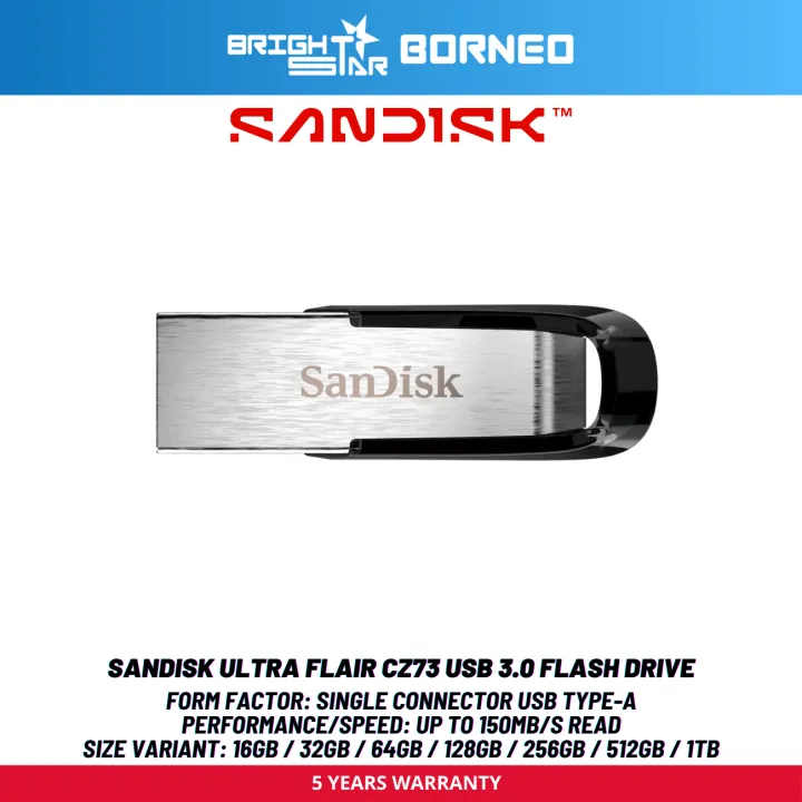 SANDISK Ultra Flair CZ73 USB 3.0 Flash Drive - 512GB/1TB