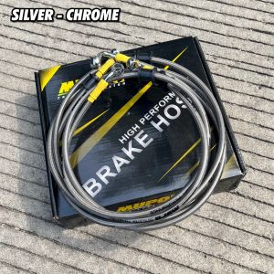 Kabel Selang Rem Set Depan Belakang Nmax 155 Old New Abs MUPO RACE ORIGINAL Selang Rem NMAX ABS Set 4pcs Carbon Nmax Old & Nmax New  High Quality Brake hose ALL NEW NMAX 155 CONNECTED FACELIFT NMAX LAMA NMAX TURBO TECHMAX ALL NMAX TAHUN 2015 - 2025 PNP