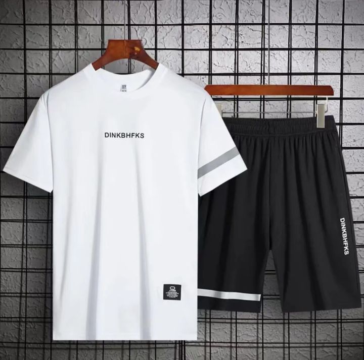 Drifit Simple and breathable Fashion Korean Casual Terno For men T-shirt & Short Trend Suit unisex