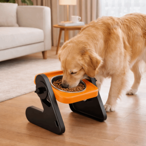OUTOPEN Stainless Steel Elevated Pet Bowl Adjustable Height Non-Slip Raised Dog Bowl Dog Water Bowl Detachable Cat Water Food Bowl Feeding Drinking