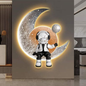 Tranh treo tường đèn led phi hành gia uv mặt uv tráng gương sáng bóng kèm đinh