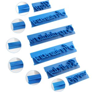 6pcs/Set Cake Embosser Plastic Letters Mold Letters Mold Cookie Fondant Stamp Biscuit Sugarcraft Cake Decoration