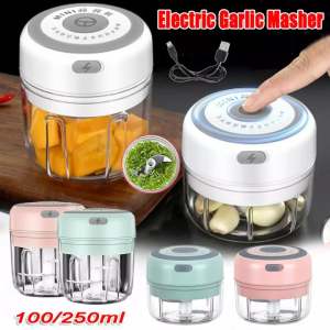 Aldawaar Portable Electric Mini Garlic Chopper Food Chopper USB Mincer Grinder Kitchen Chili Vegetable Nuts 6P2