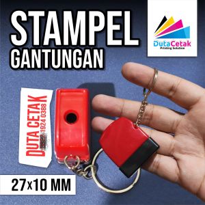 Gantungan simpel desain Custom ukuran 27x10 mm | Stempel custom