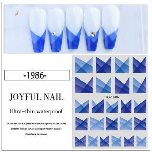 Nail Art Stickers Translucent French Nails Decals Black White Gradient Stripe 3D Design Adhesive Salon Home DIY Manicure