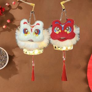 EQUOMT Finished Product Dragon Lion Bamboo Lantern Handmade Handheld Mid-Autumn Festival Lantern Creative Glowing Lantern Glowing Toy Home