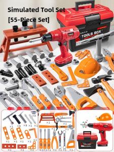 20252025 Bộ đồ chơi hộp dụng cụ cho trẻ em quà sinh nhật cho bé trai đồ chơi giáo dục cho bé trai dụng cụ sửa chữa mô phỏng bằng nhựa