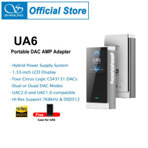 SHANLING UA6 HIFI Portable USB DAC Headphone Amplifier 4 X CS43131 DACs Hi-Res Audio Support DSD 512 3.5mm/4.4mm Balanced Output
