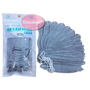 Khẩu trang cua An Tâm mask crab túi 10 cái 4 lớp kháng khuẩn lọc bụi PM 0.3 quai thun co dãn nhiều màu đẹp cotienshop87