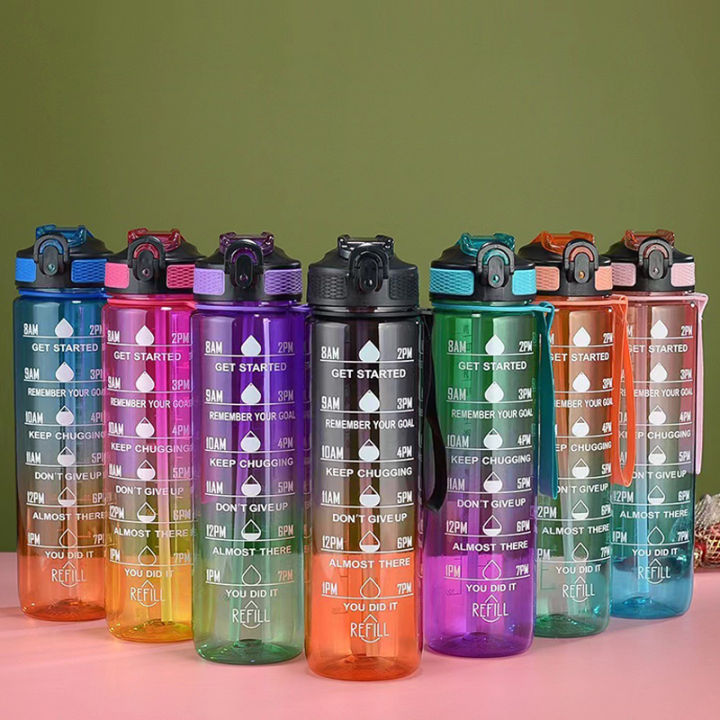 PE 1000ml Water Bottle With Straw Plastic Bottle Water Travel Bottle ...