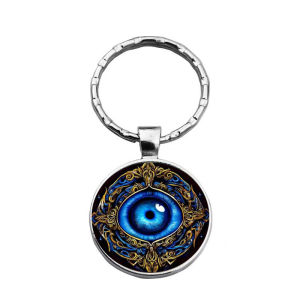 พวงกุญแจ แข็งแรงและทนทาน เครื่องประดับ ดวงตาปีศาจ แฟชั่นลึกลับ รสชาติส่วนบุคคล สีฟ้า การกระแทกทางการมองเห็น
