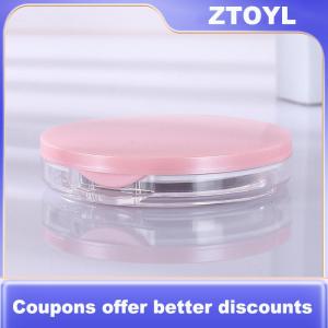 【ZTOYL】 Xách tay siêu mỏng nhựa hộp bột lỏng nồi du lịch trang điểm Jar sifter container với bột Puff gương