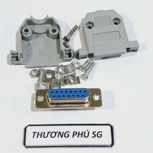 Đầu hàn Com 15 (DB15) / Đầu Com 15 Lổ Cái (DB15F - 15M Lổ Cái) (Bao gồm võ nhựa)