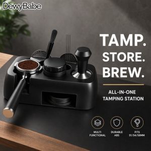 DEWYBABE Coffee Tamper Station Anti Slip Abs Espresso Tamping Holder Organizer 51 54 58 Sizes For Home Barista Countertop Tool Storage