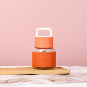 300ml手提胖胖杯｜迷你便携玻璃杯 创意可爱随手杯 Mini Chubby Glass Bottle – 300ml Portable Travel Cup with Handle