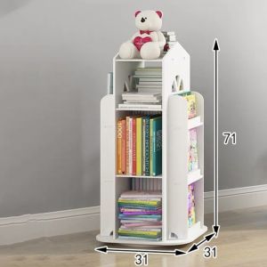Childrens Bookshelf 360° Rotating Bookcases Magazine Picture Book Newspaper Rack Floor Book Shelf Home Furniture Kids Toys Cabinet Showcase