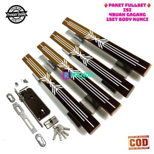 paket fullset untuk pintu depan model daun pintu2 kupu tarung isi 4buah gagang handle pintu rumah minimalis set lock body kunci pilihan panjang 33cm 45cm dan 60cm