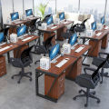 Staff Desk Side by Side Double Desk Single Row Double Row Two-Seat Computer Desk Horizontal Wall Integrated Desk. 