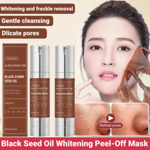 Black Seed Oil Whitening Peel-Off Mask Deep Cleaning and Shrink Pores Brightening Skin Color Tear Mask Pulling Mask