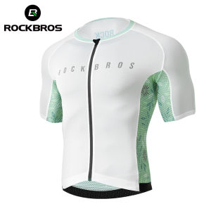 ROCKBROS Men Cycling Jersey Short-sleeved Summer Breathable Bicycle Clothes 3D Stereo Cutting Quick-drying Elastic-fit Fashionable Reflective Bike Suits