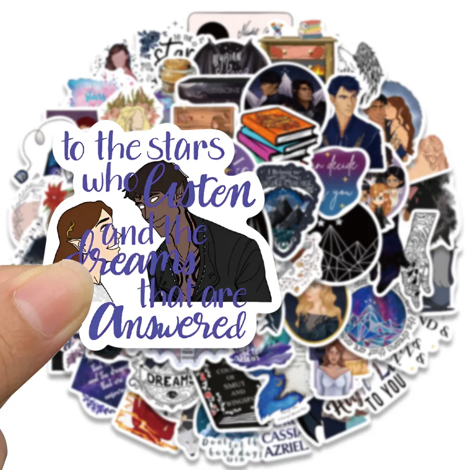 60-Piece ACOTAR Merchandise Sticker Pack - Waterproof Vinyl Bookish Decals For Water Bottles & Laptops