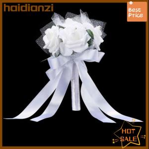haidianzi ช่อดอกไม้ผ้าไหมทำจากดอกกุหลาบประดิษฐ์สำหรับเจ้าสาวช่อมือสำหรับตกแต่งเพื่อนเจ้าสาว