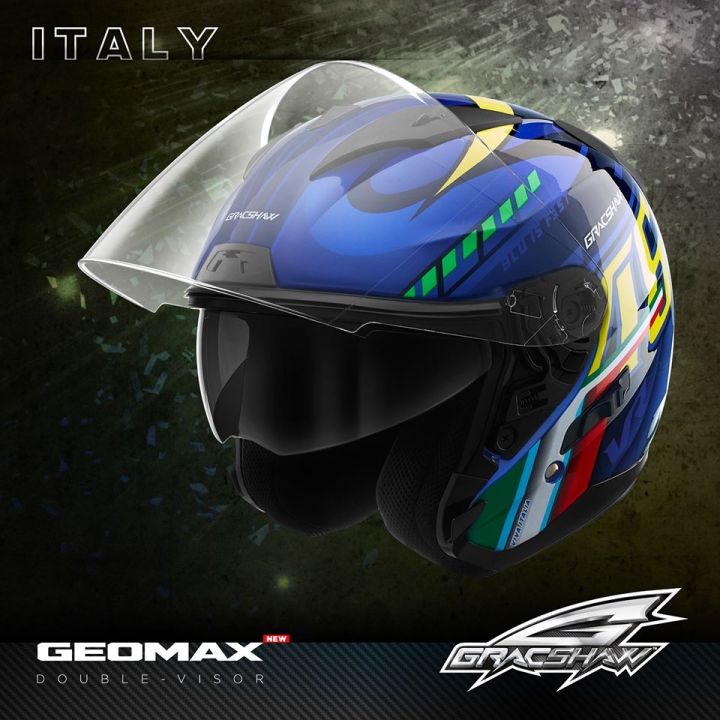 100% Original Gracshaw G555 Geomax Double Visor Motorcycle