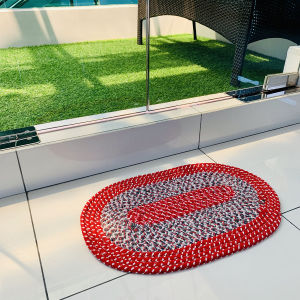 Oval Cloth-made Floor Mat Door Mat Alas Kaki Serap Air