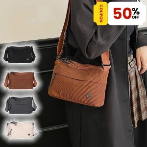 QNQN 【COD】กระเป๋าสะพายไหล่แบบสบาย ๆ กระเป๋าสี่เหลี่ยมขนาดเล็กสำหรับผู้หญิงแฟชั่นใหม่หลายชั้นความจุขนาดใหญ่กระเป๋าสะพายผ้าลูกฟูก