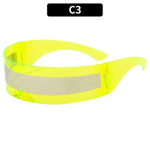 แว่นตา AI แว่นกันแดดเทคโนโลยี ปาร์ตี้ดิสโก้คนดังในอินเทอร์เน็ต แว่นกันแดดแบบชิ้นเดียวในอนาคต แว่นกันแดดไซเบอร์พังค์