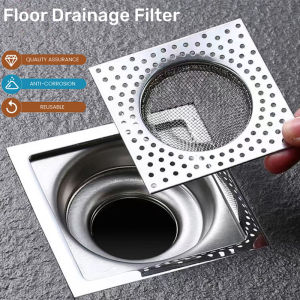 1pcs Stainless Steel Kitchen Bathroom Floor Bathtub Sewer Filter Anti Clogging Square Mesh Sewer Strainer Anti-Clogging