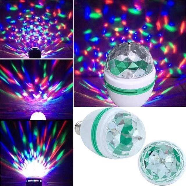 E27 socket RGB full color 360 degree rotating led lamp for mini