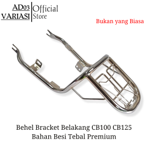 -DCW- BRACKET BEHEL BELAKANG CB100 CB125 DAN ROBAHAN LAINNYA BAHAN BESI TEBAL KOKOH WARNA CHROME