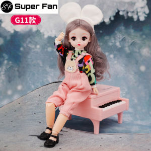 (Super Fan) New doll Blinking 30cm Bjd Doll 23 Joint Movable Set Free Shoes 4D Real Eyes 1/6 Fashion Princess Dressup DIY toys for girls Birthday Gift